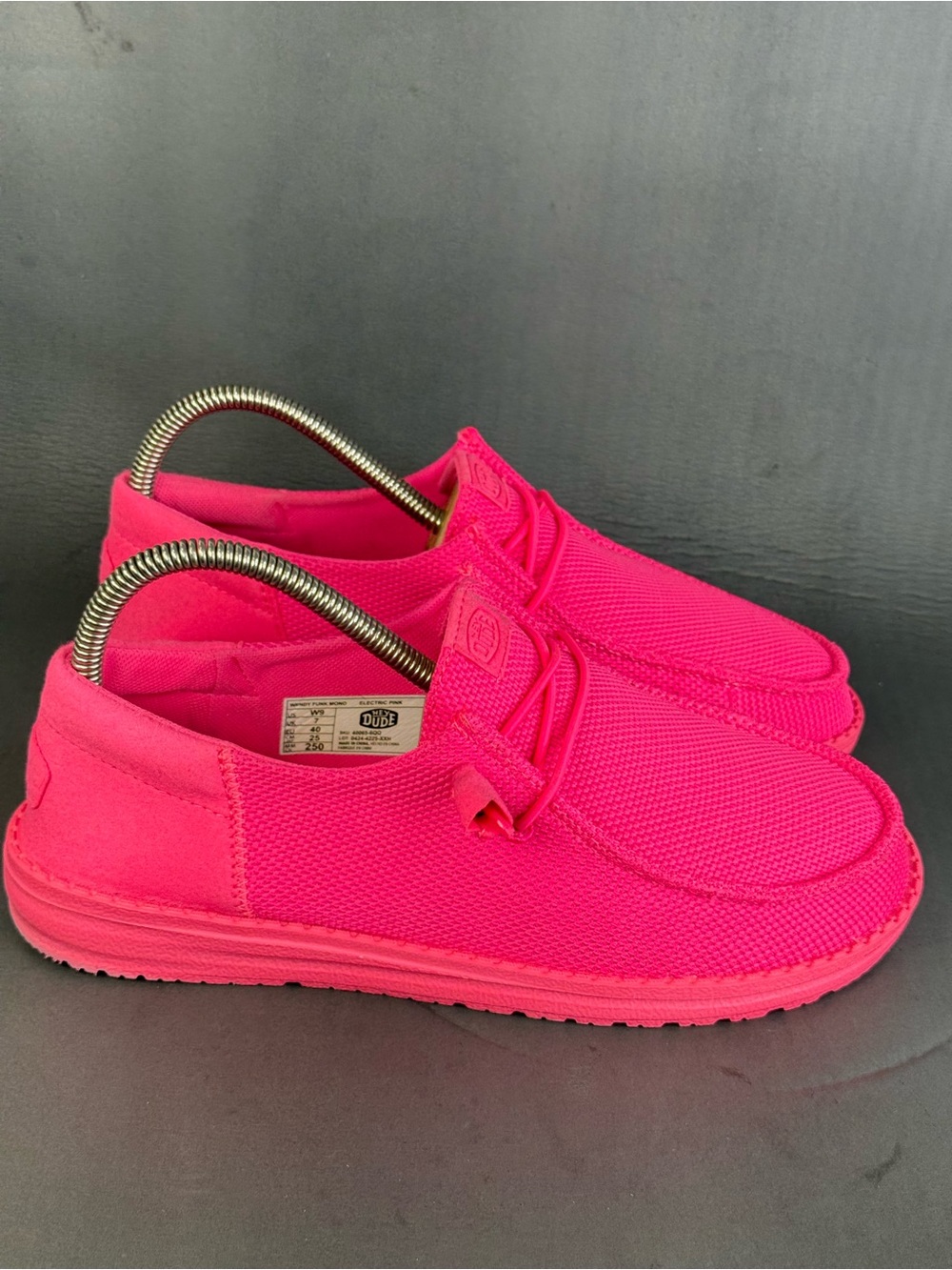 Electric pink HEYDUDE Women's Wendy Funk Mono Slip-On shoes size 9